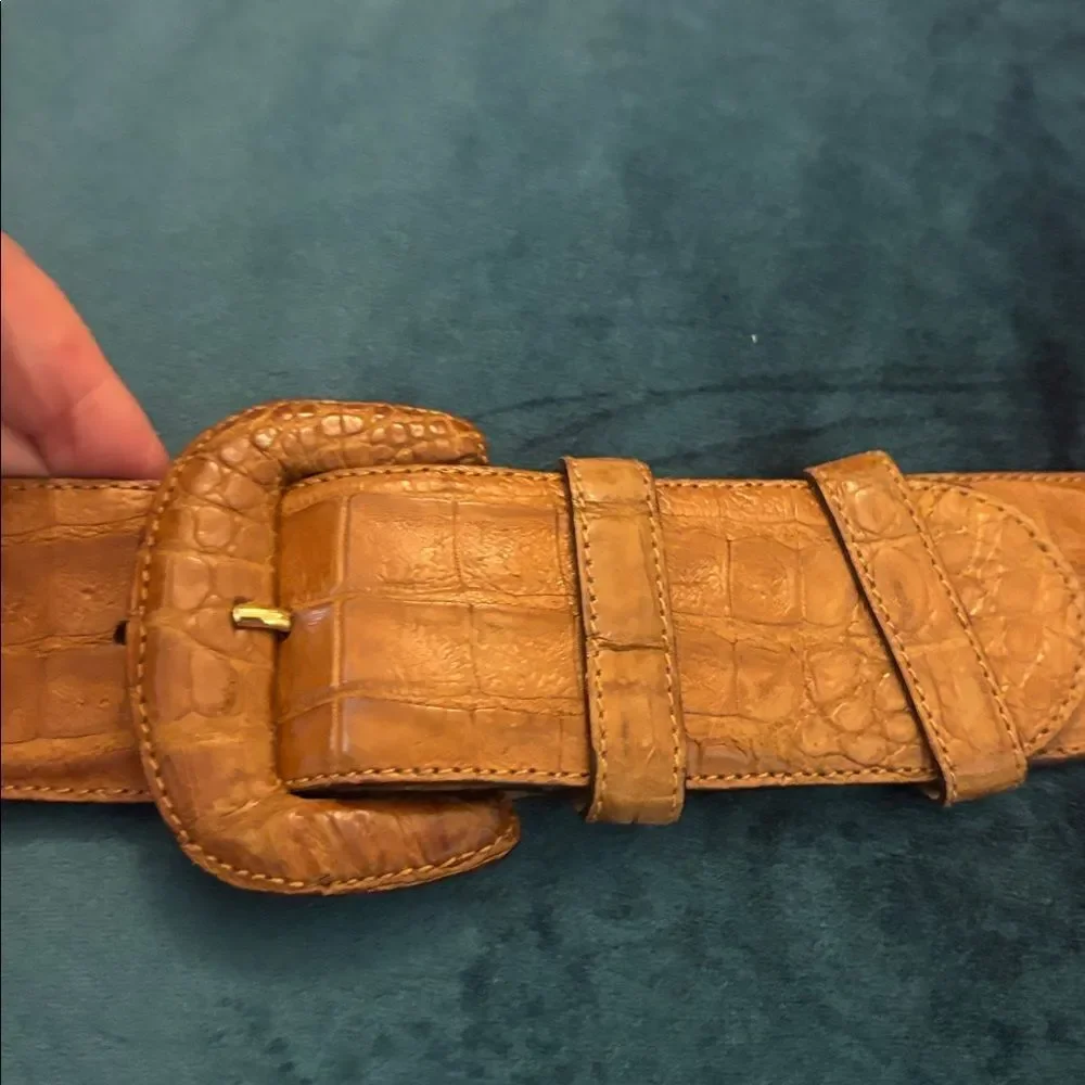 Donna Karan genuine alligator skin belt, L